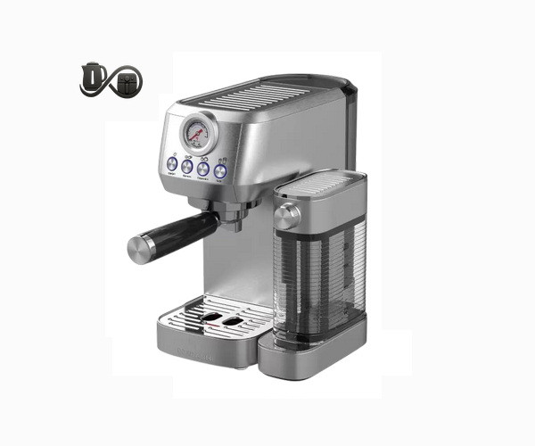 اسپرسوساز مباشی ME‑ECM2501 نمای جلو استیل