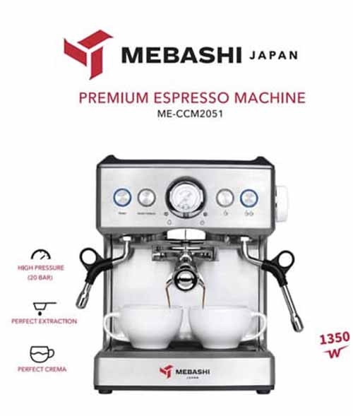 مشخصات اسپرسوساز مباشی مدل ME-CCM2051 نمای کلی سیلور