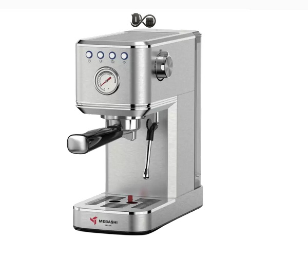 اسپرسوساز مباشی ME-ECM2047 نمای جلو رنگ سیلور