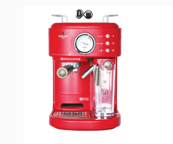 اسپرسوساز مباشی ME‑ECM2500 نمای جلو قرمز