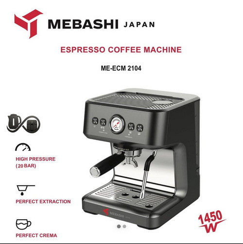 مشخصات اسپرسوساز مباشی ME-ECM2104 نمای جلو مشکی