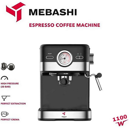 مشخصات اسپرسوساز مباشی ME-ECM2031 نمای جلو مشکی