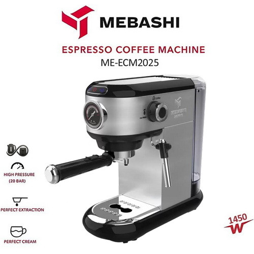 مشخصات اسپرسوساز مباشی ME-ECM2025 نمای جلو مشکی