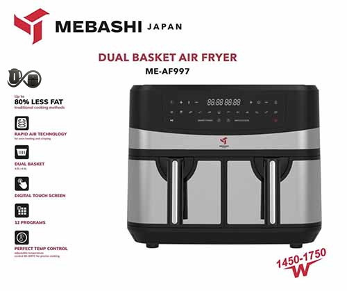 مشخصات سرخکن دوقلو مباشی ME-AF997 نمای جلو