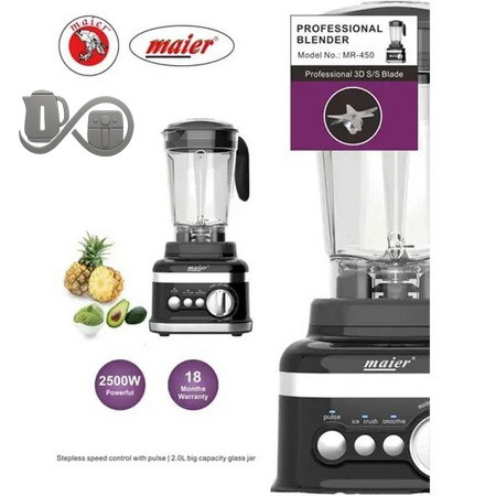 مشخصات مخلوط کن مایر MR-450 نمای جلو مشکی