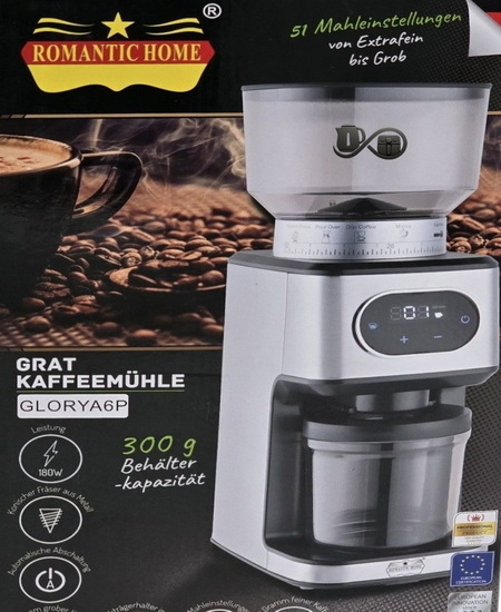 مشخصات آسیاب قهوه رومانتیک هوم مدل GLORYA6P