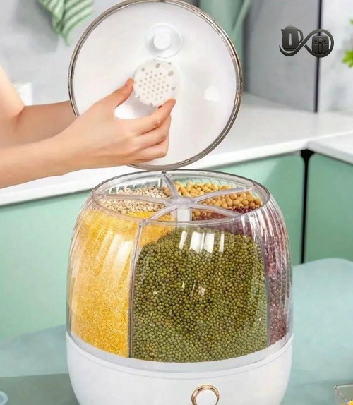 درب باز جا حبوباتی چرخشی طرح گنجشک سفید رزگلد