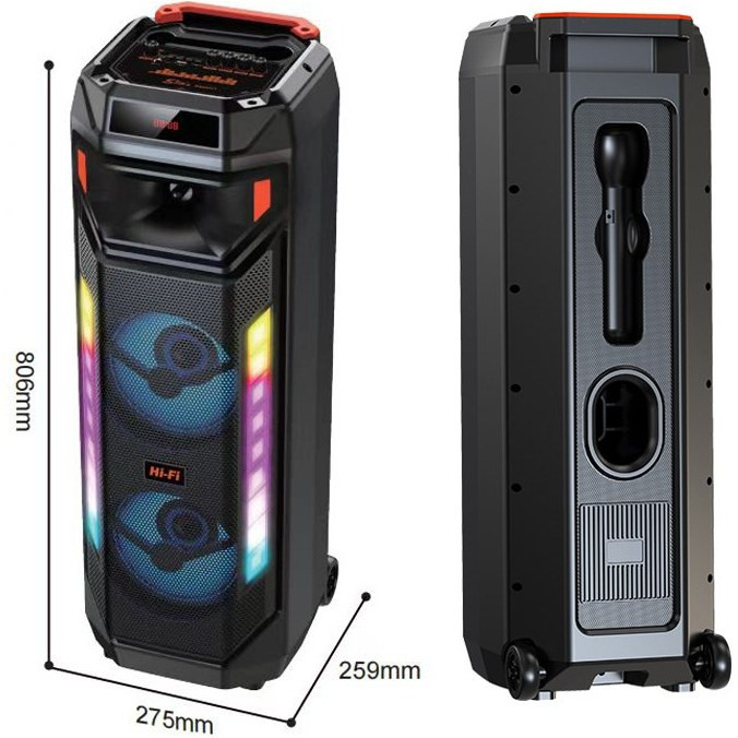 نمای بغل و پشت اسپیکر شارژی سینگ ای مدل ZQS8271