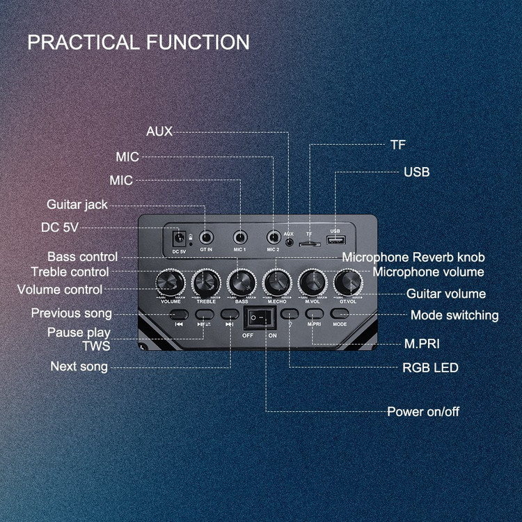 کلید فیزیکی Sing-E ZQS8283 Wireless Speaker