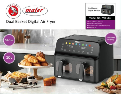 سرخ کن بدون روغن دوقلو مایر مدل MR-986