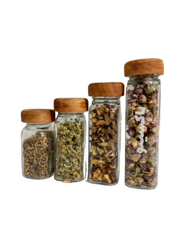 شیشه ادویه مک کارتی درب چوبی